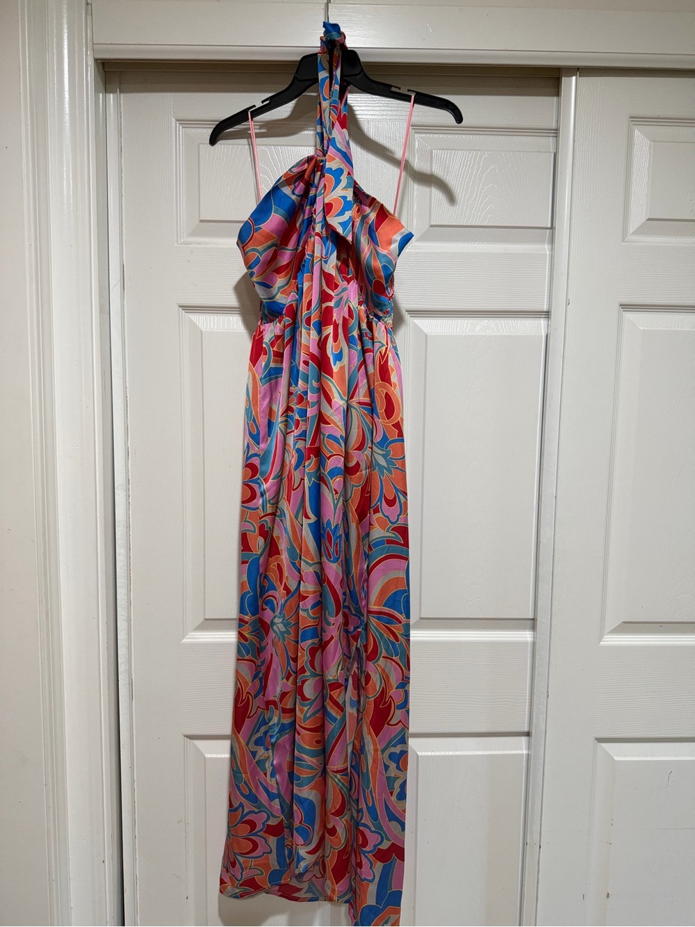 Vici Colorful‎ Halter Maxi Dress with Abstract Floral Print Size Large